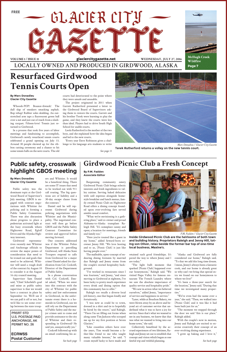 Glacier City Gazette – July 27, 2016
