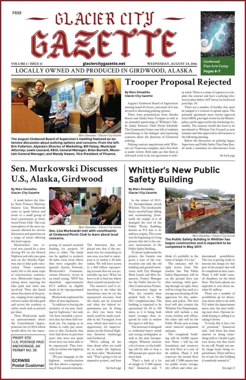 Glacier City Gazette – August 24, 2016