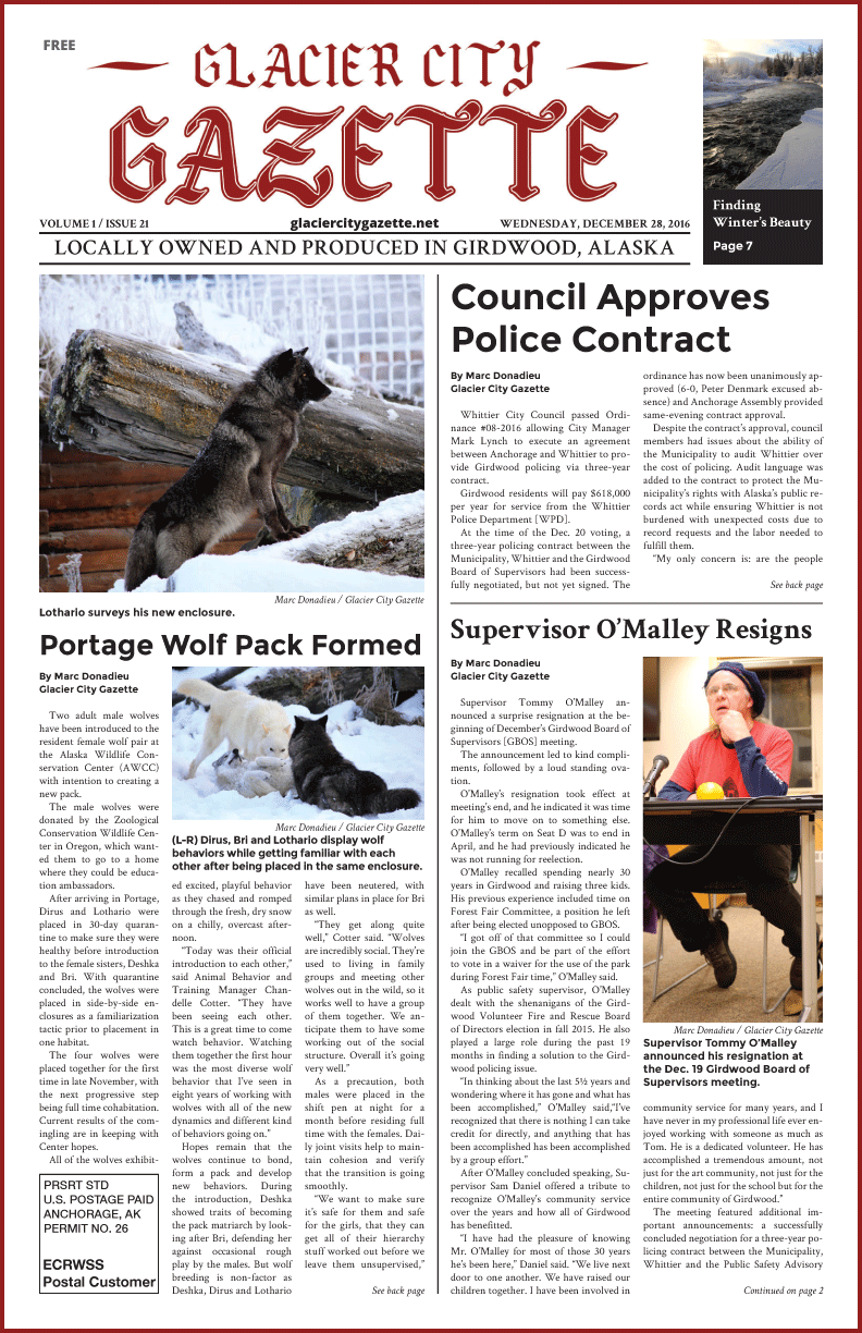 Glacier City Gazette – December 28, 2016