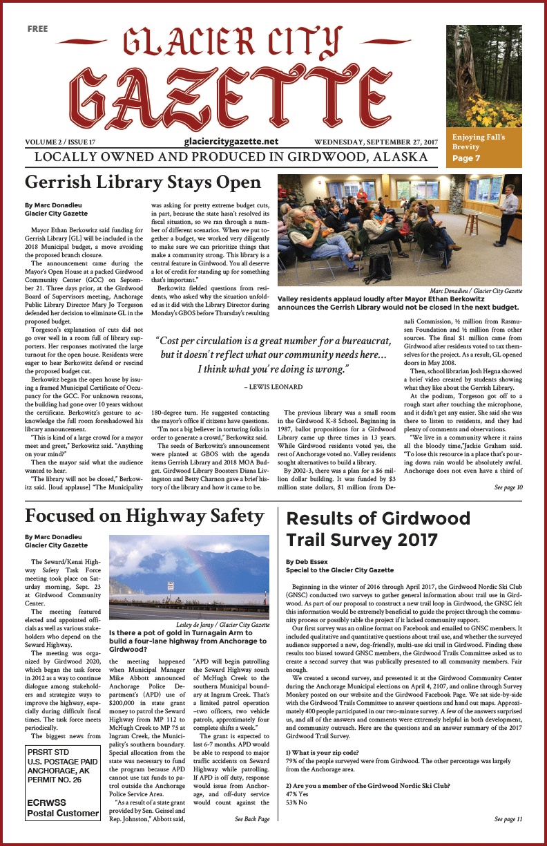 Glacier City Gazette – September 27, 2017