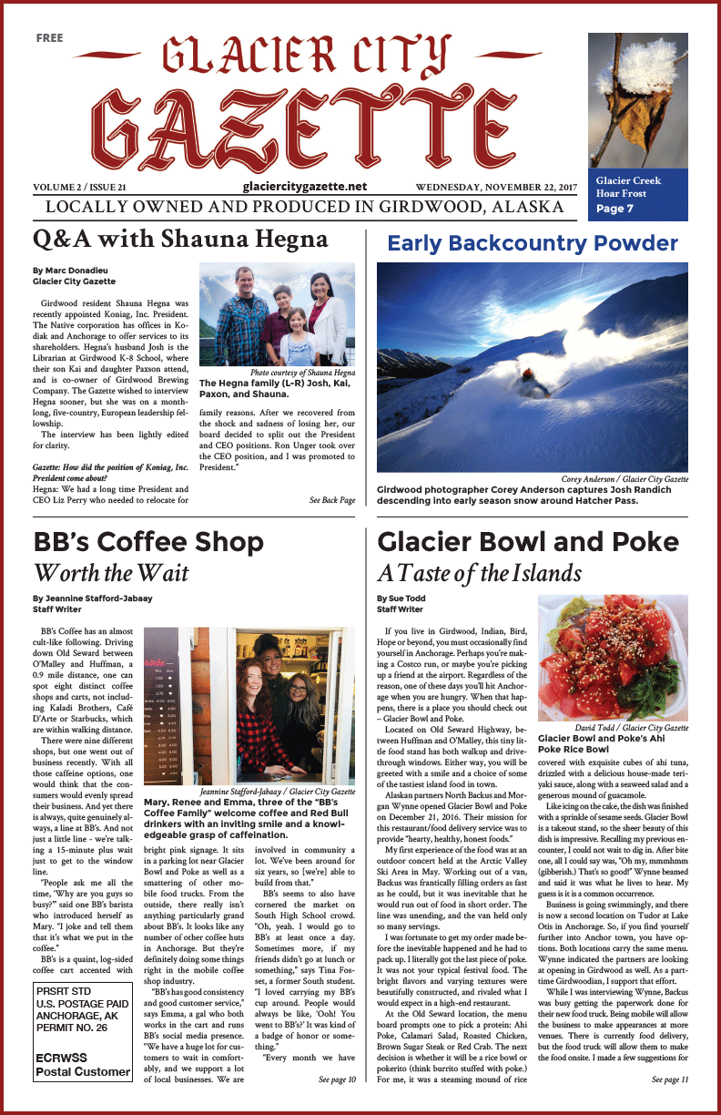 Glacier City Gazette – November 22, 2017