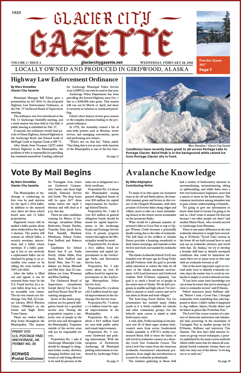 Glacier City Gazette – February 28, 2017